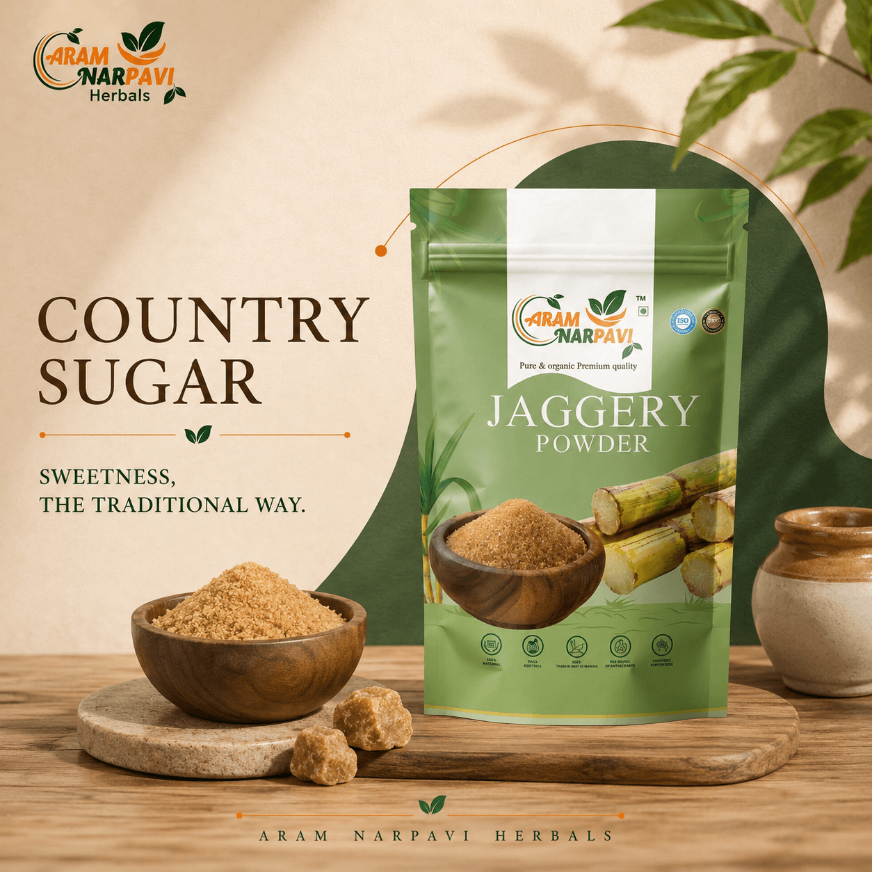 Country Sugar(Nattu Sakkarai) by Aram Narpavi Herbals